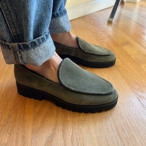 Green loafers